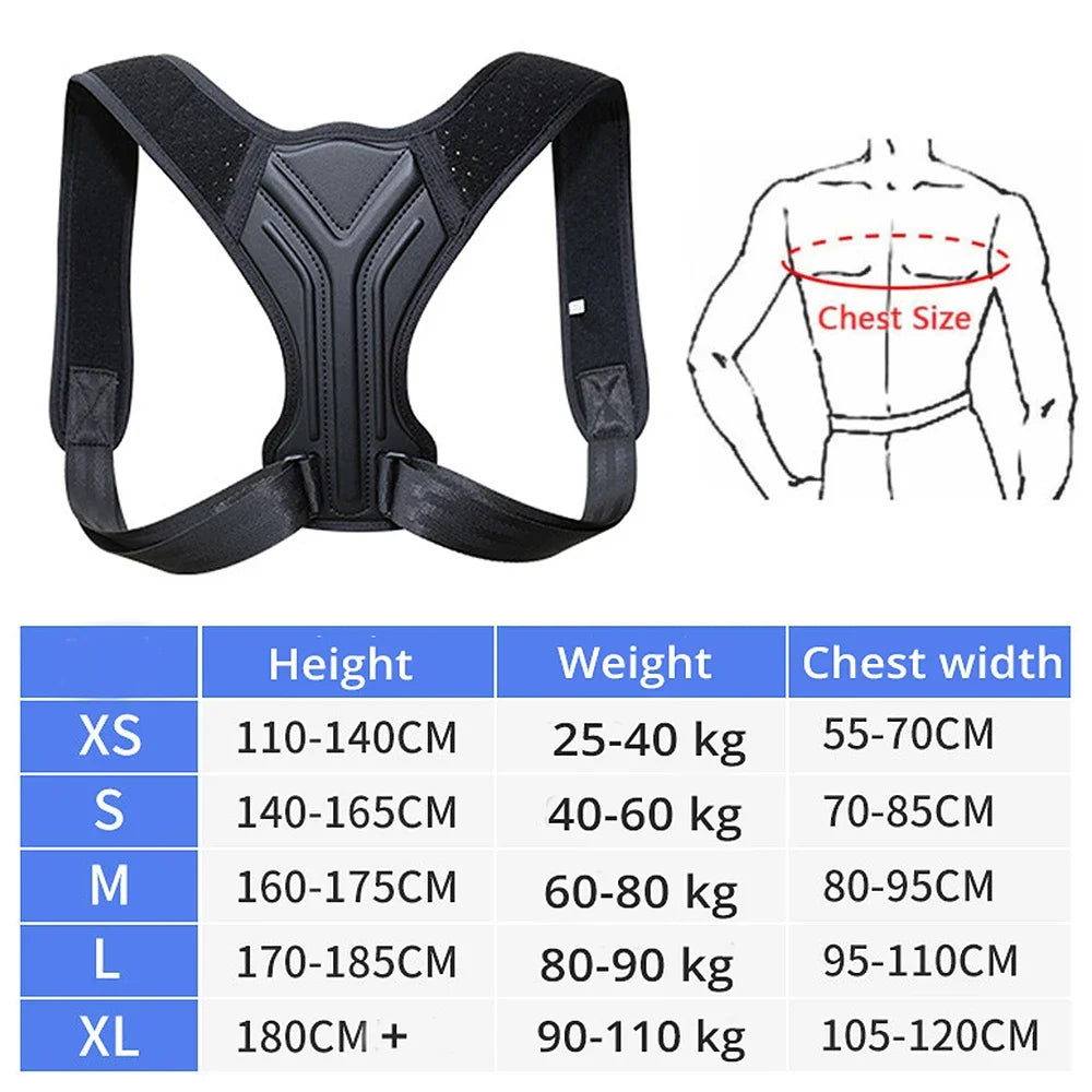 Adjustable Back Shoulder Posture Corrector Belt Clavicle Spine Support. Upper Back, Neck Brace